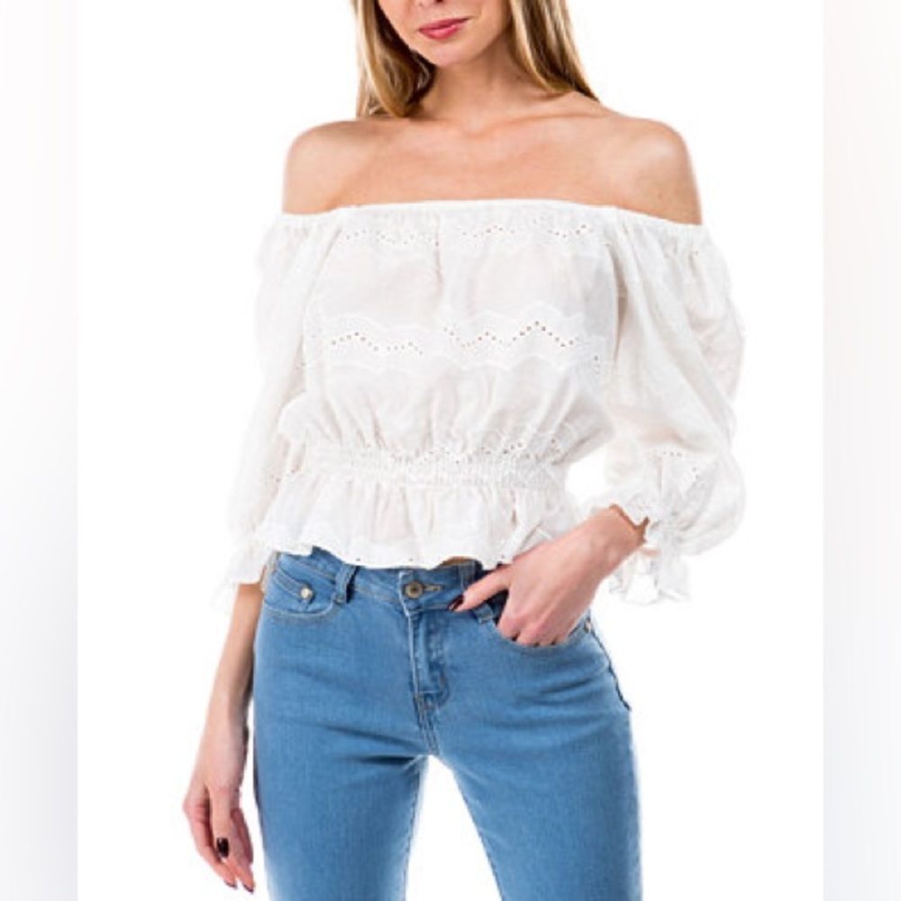 Lucy Paris off the shoulder top